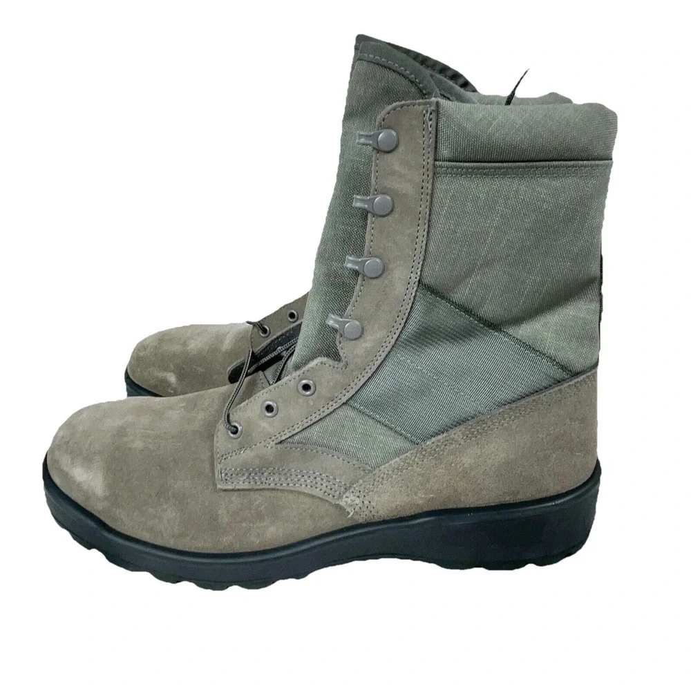 Vintage Army Military Sage Green Combat Boots Size 15.5 R Mens Vibram UFCW USA - Picture 6 of 13